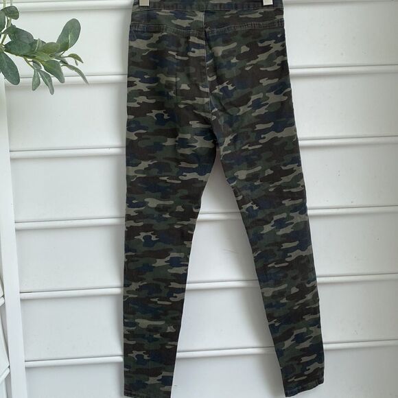 Free People Urban Outfitters Camo High-Rise Skinny Stretch Jeans Green 26 - Picture 6 of 10